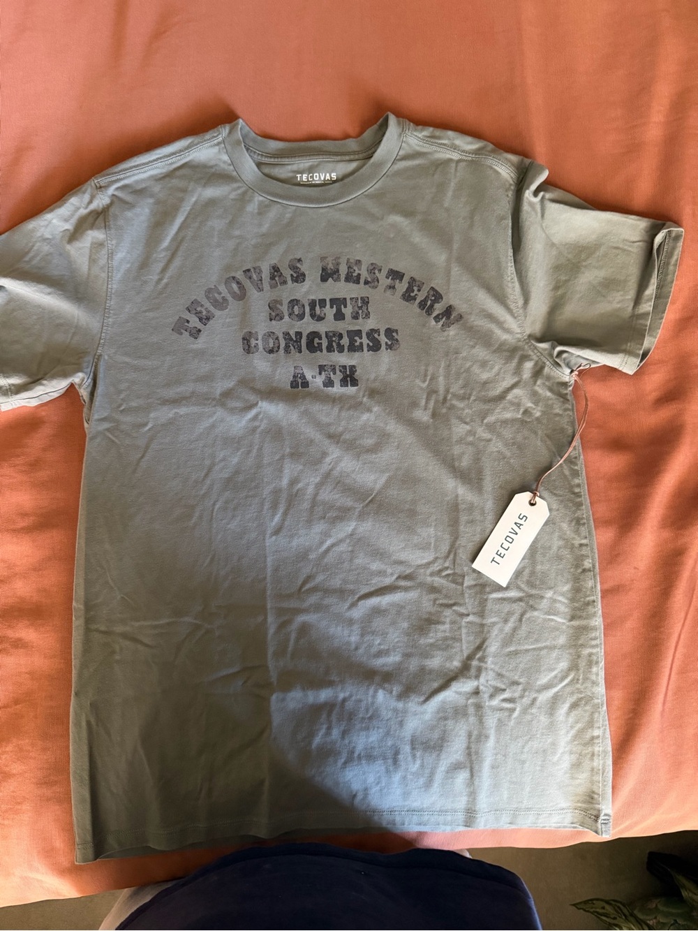 Tecovas Olive Green Graphic Crew Tee with Tag